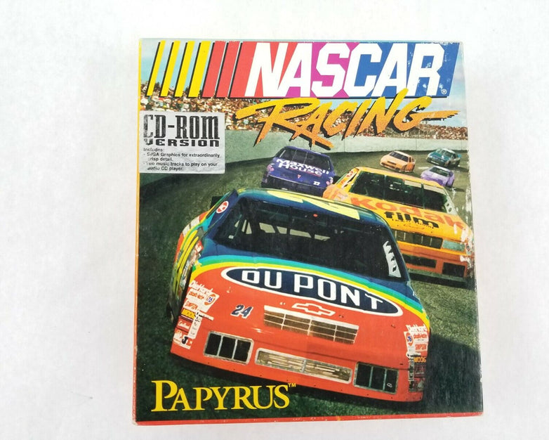 NASCAR Racing (Papyrus, 1994) - PC Windows CD-ROM With Manual and Box