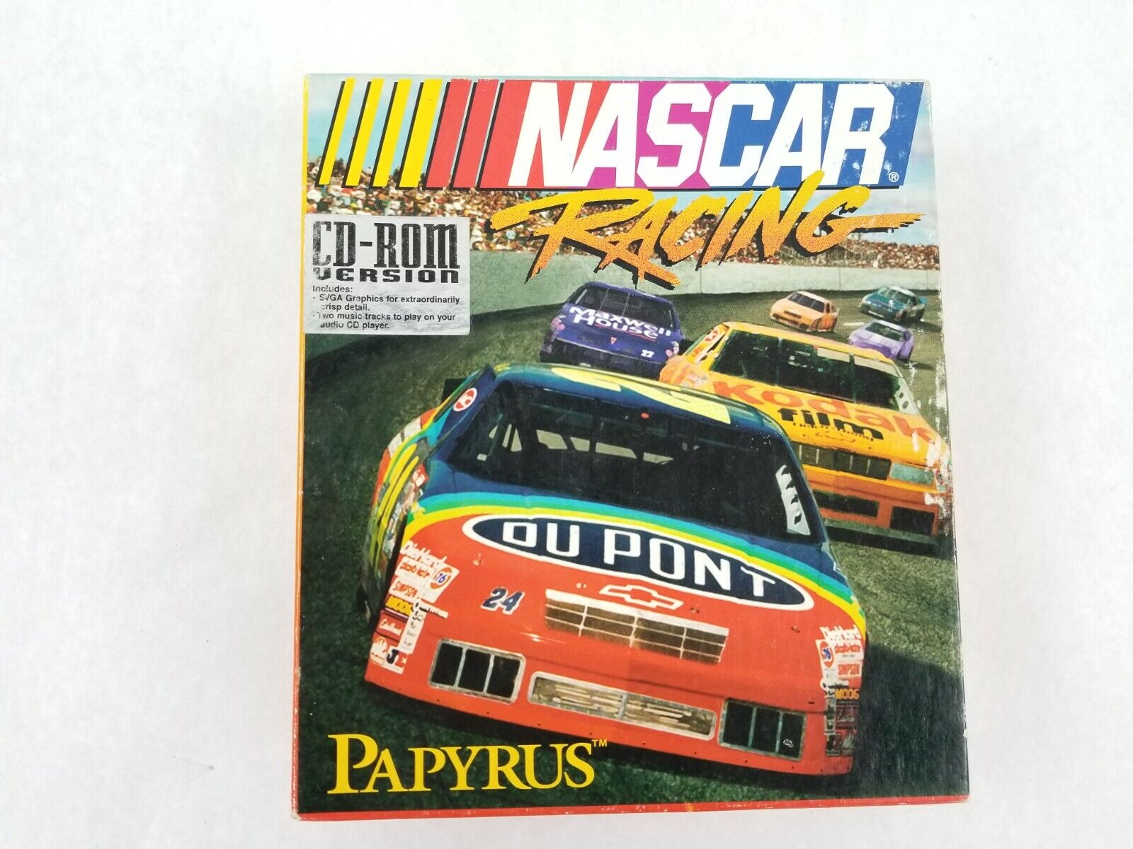 NASCAR Racing (Papyrus, 1994) - PC Windows CD-ROM With Manual and Box