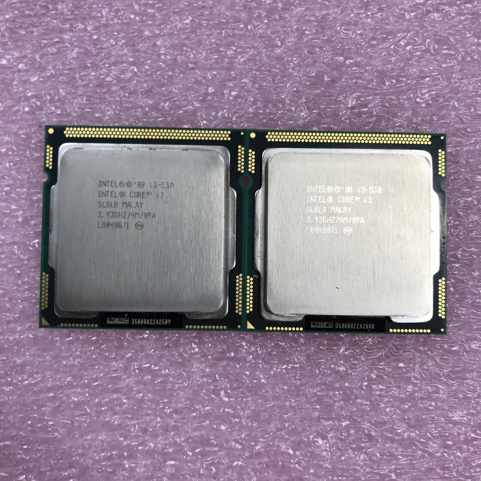 (Lot of 2) Intel Core i3-530 SLBLR MALAY 2.93GHz CPU Processor