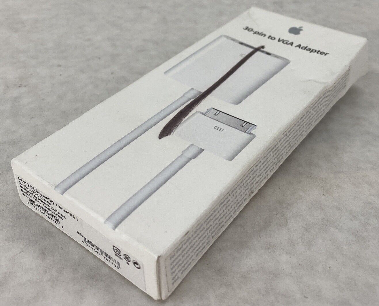 Genuine Apple A1368 MC552ZM/B 30 Pin To VGA Adapter NOS
