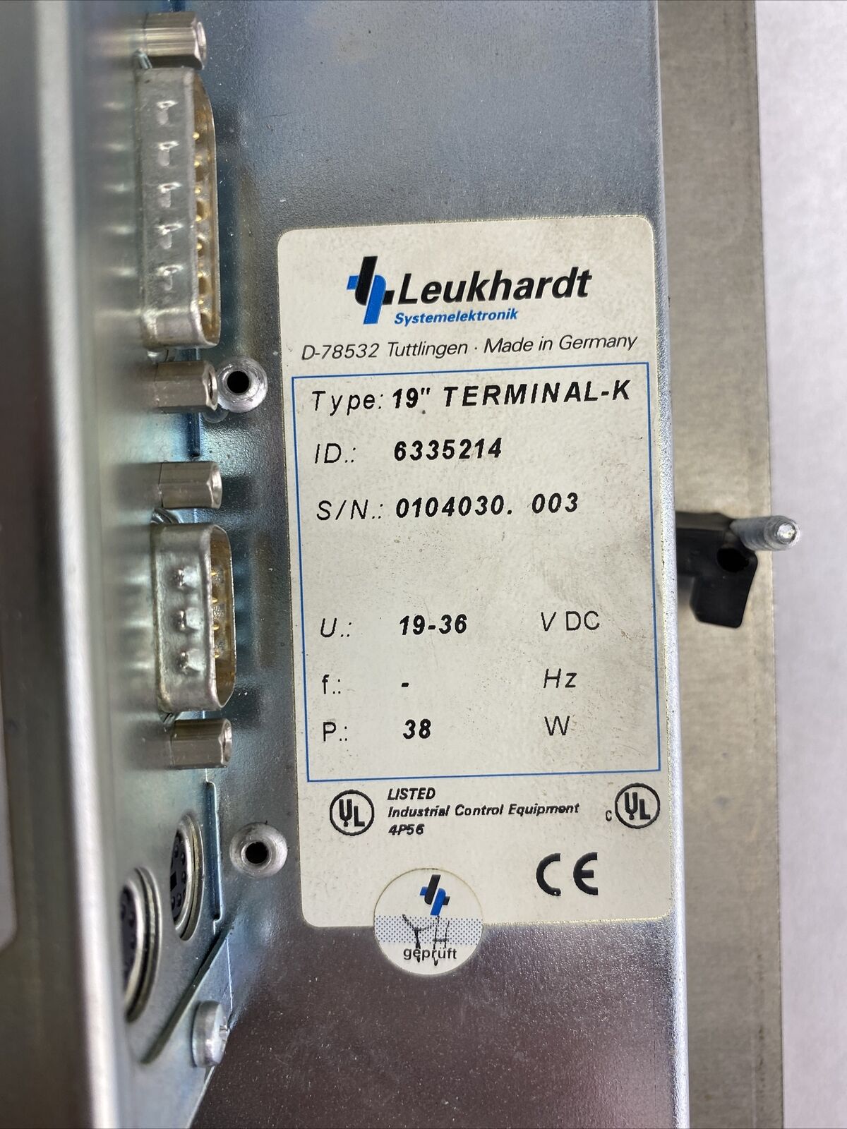 Leukhardt Systemelektronik 6335232 19" Terminal-K 19-36 VDC Interface Panel