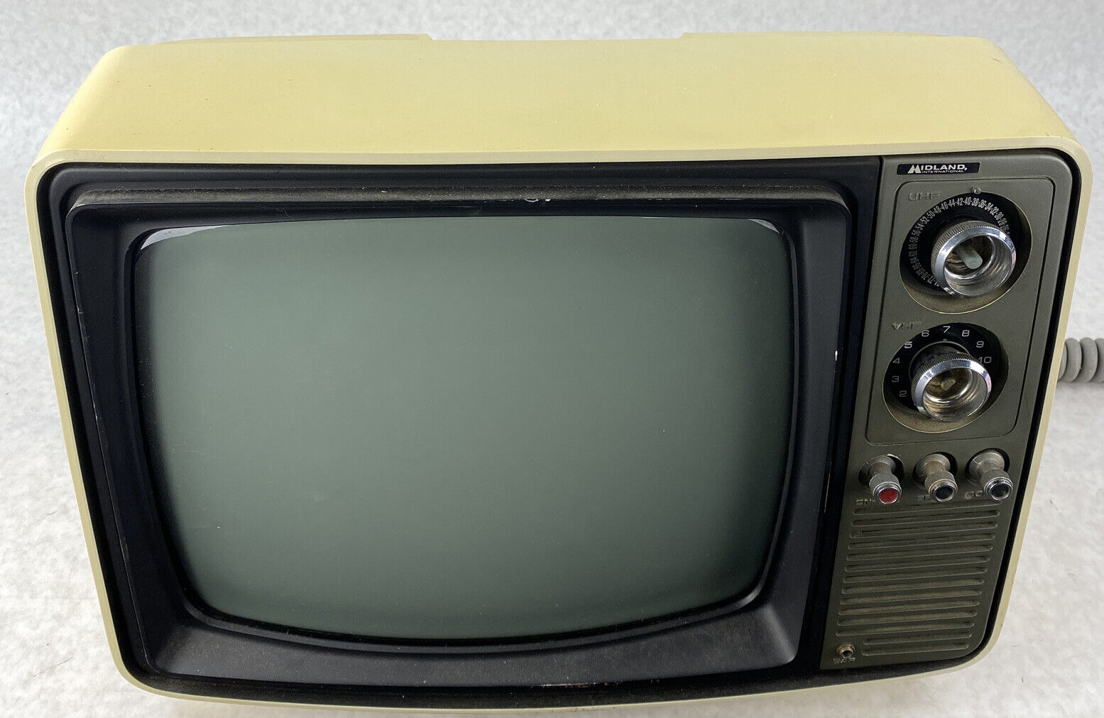 Midland CRT 12" Tabletop TV Television Retro Vintage 1977 MISSING KNOBS
