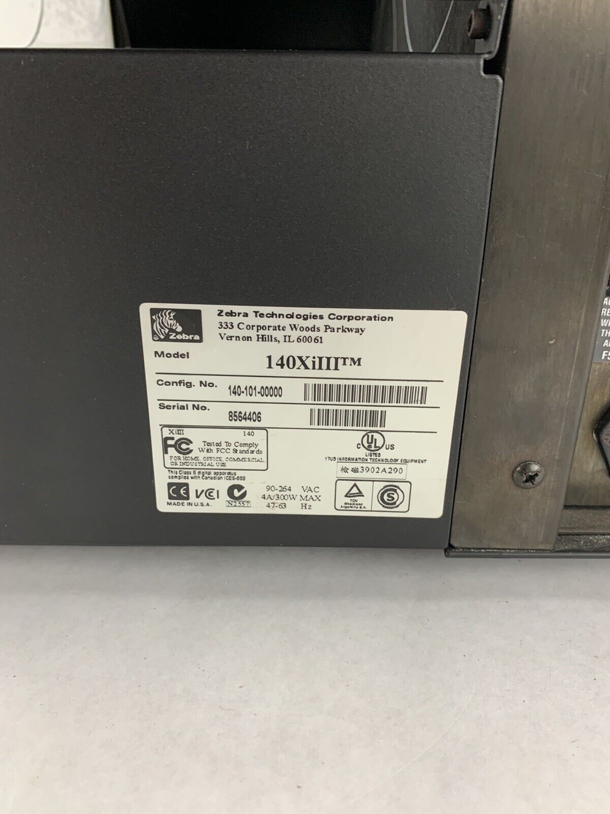 Zebra 140Xi III Label Ribbon and Thermal Printer Broken Window - For Parts