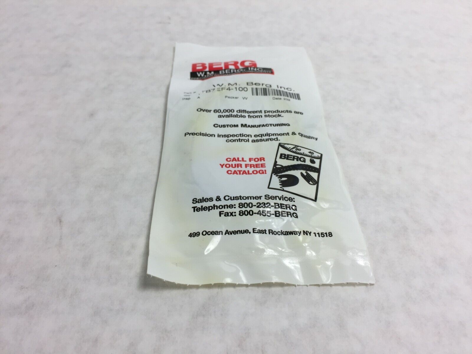W.M. Berg O-Ring TB7EF4-100  Factory Sealed Package  NOS