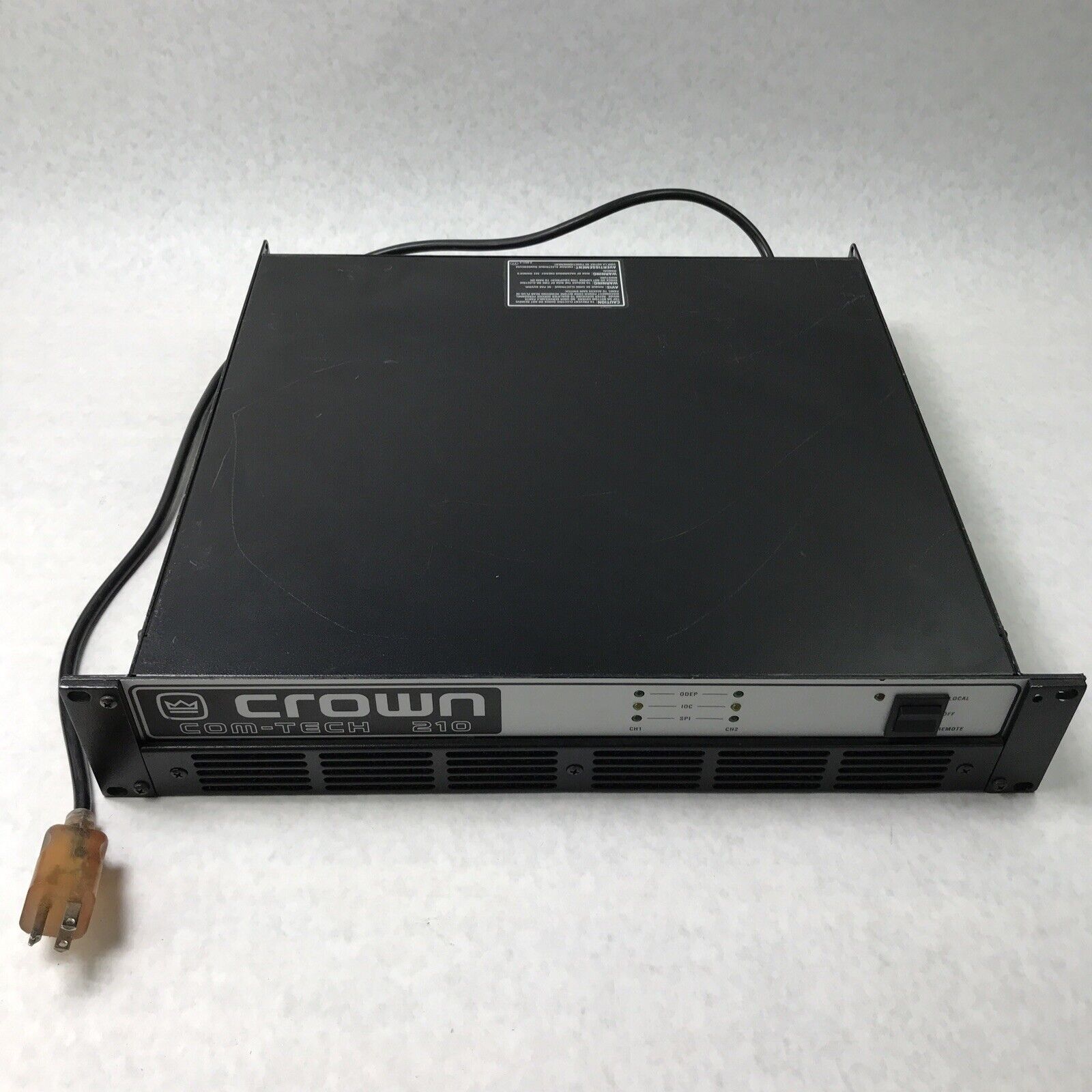 Crown Com-Tech 210 2 Chanel Power Amp W/ Rack Mount (Tested and Working)