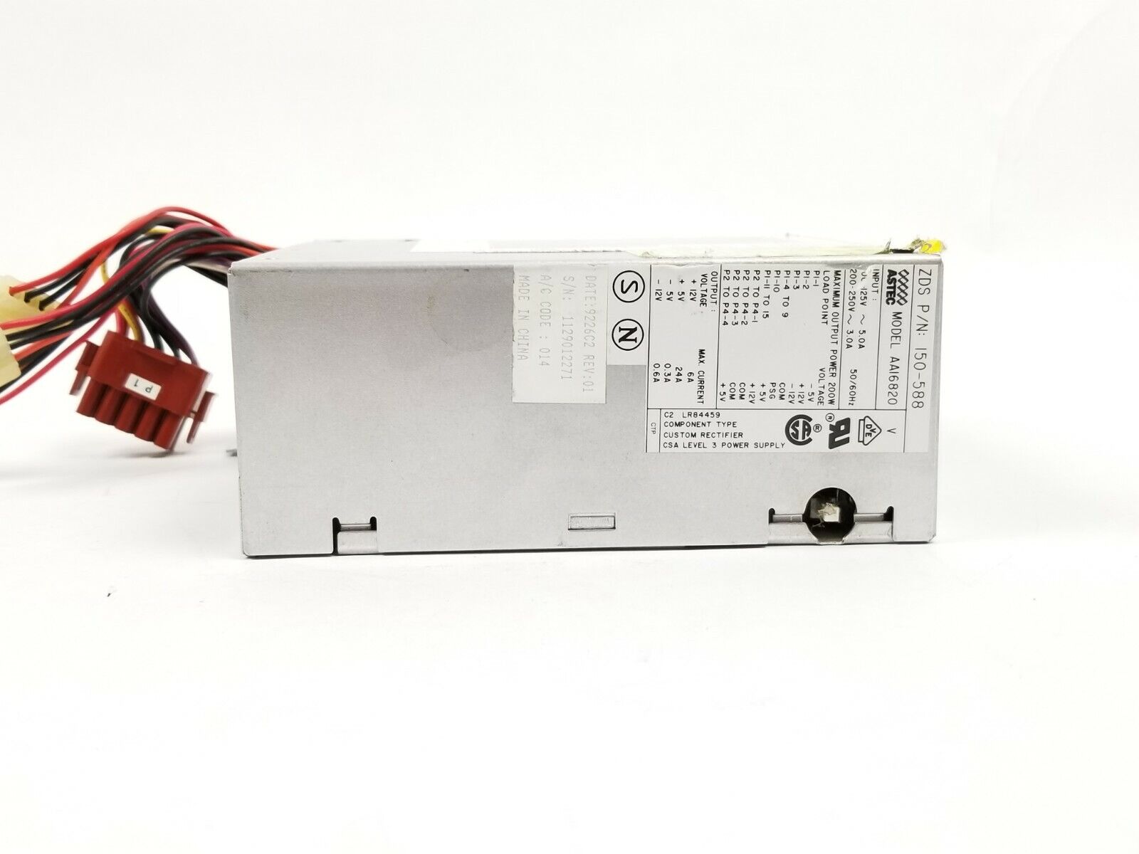 Zenith Data Systems 150-588 200W Power Supply ASTEC AA16820