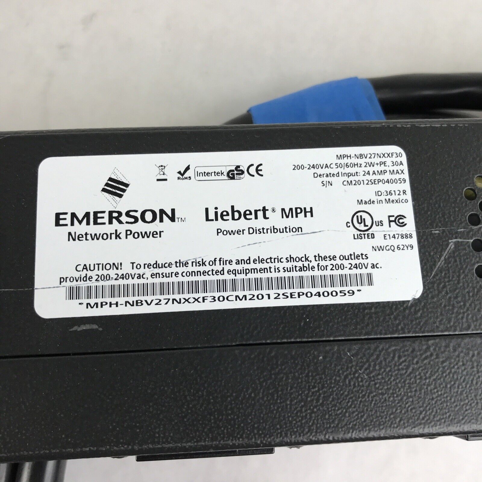 Emerson MPH-NBV27NXXF30 Liebert MPH Power Distribution (Tested and Working)