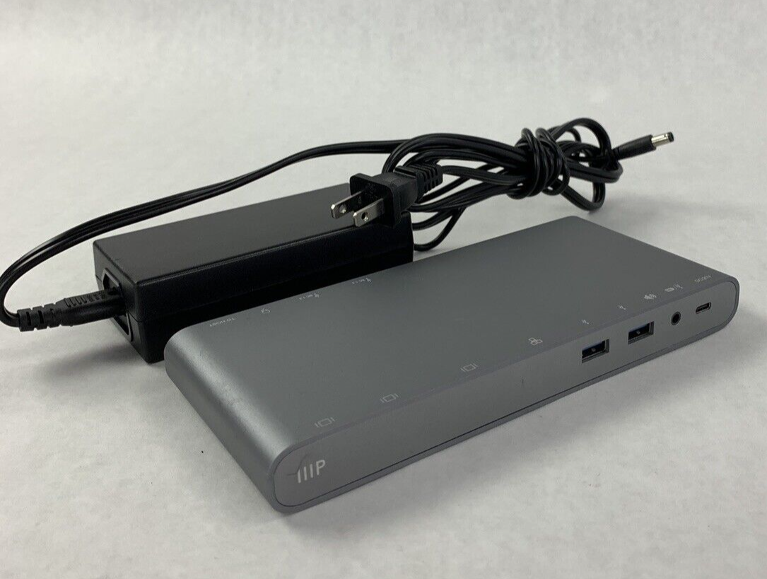 Monoprice USB-C Dual-Monitor Docking Station 100W  29434 w/ Power Supply