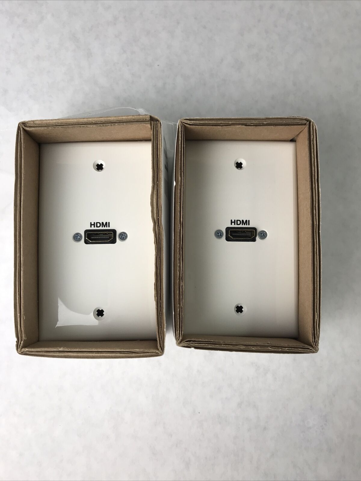 Lot of (2) Panel Crafters 1-Gang HDMI Wall Plate PCD-1500-P-W