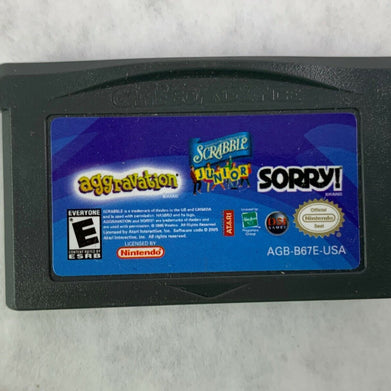 Nintendo Game Boy Advance Sorry! Aggravation Scrabble Junior Game with Booklet