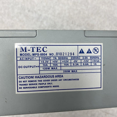 M-Tec MPS-8804 Power Supply 250W 50/60Hz