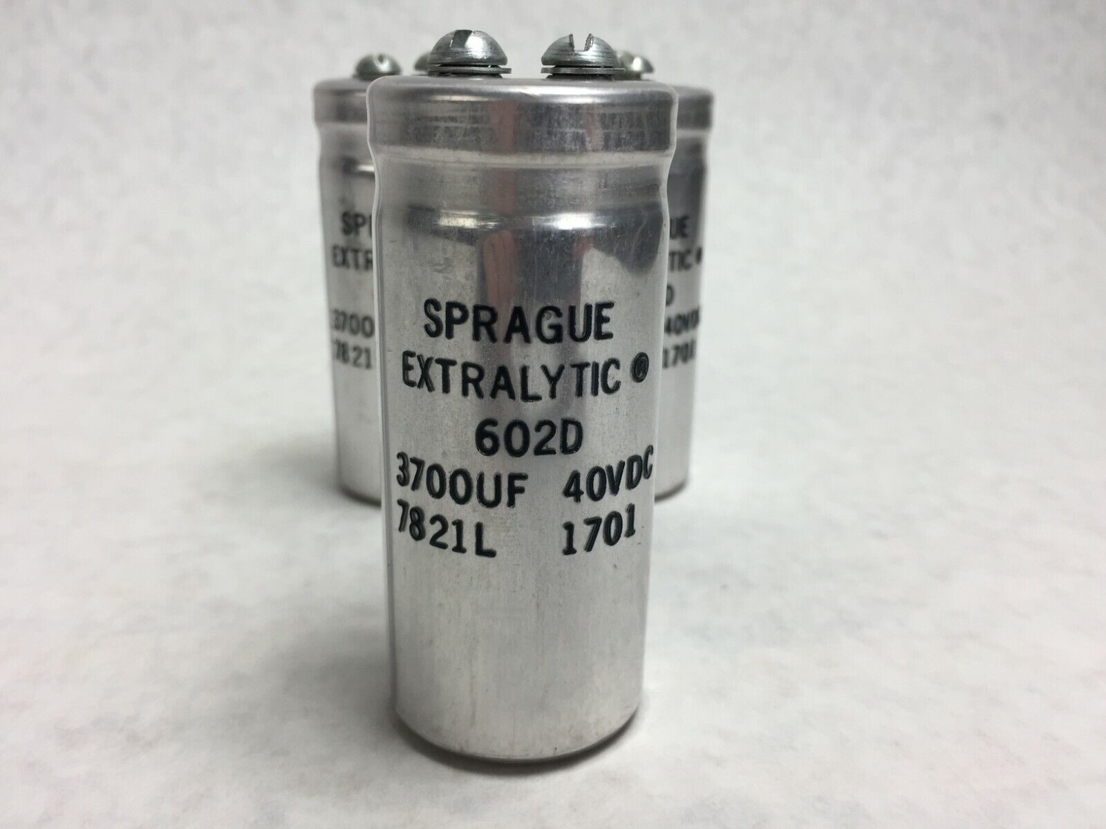 NOS  Sprague Extralytic Capacitor 302D 3700UF 40VDC  Lot of 3