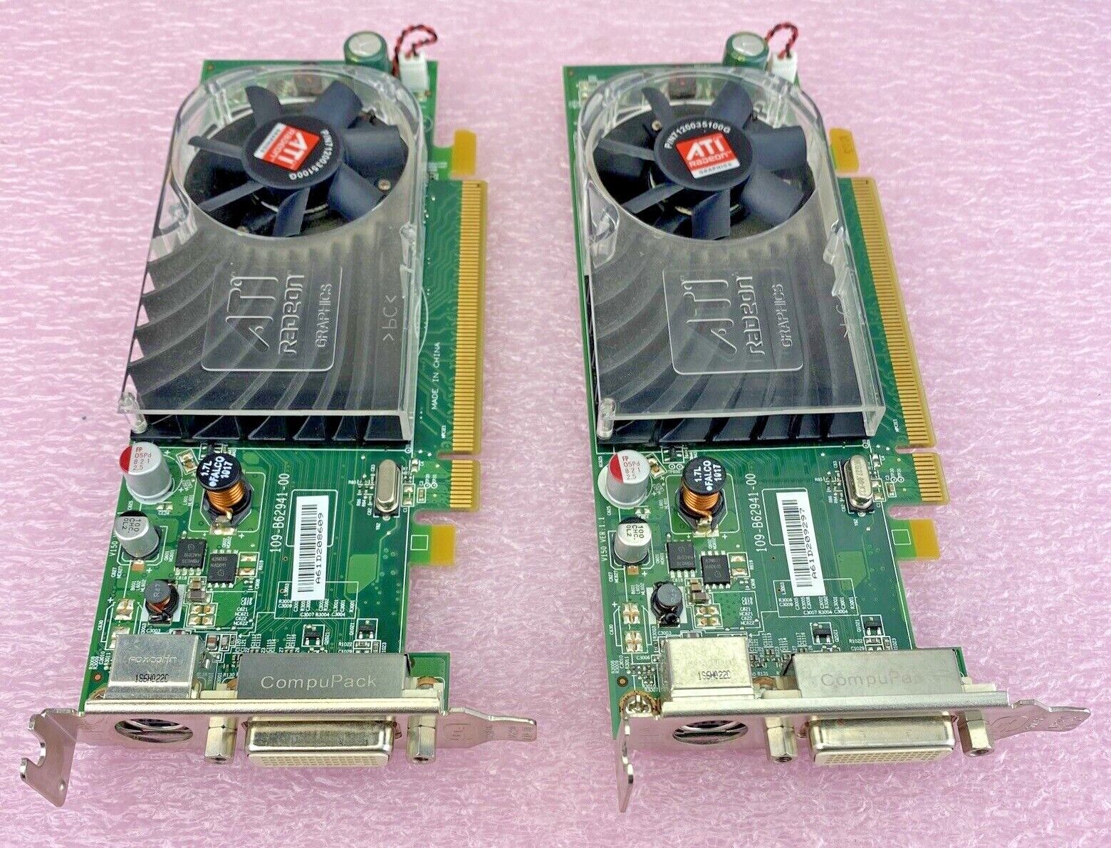 Lot of 2 ATI 0Y104D Radeon HD 3450 256MB DDR2 PCIe DMS-59 S-Video Low Profile
