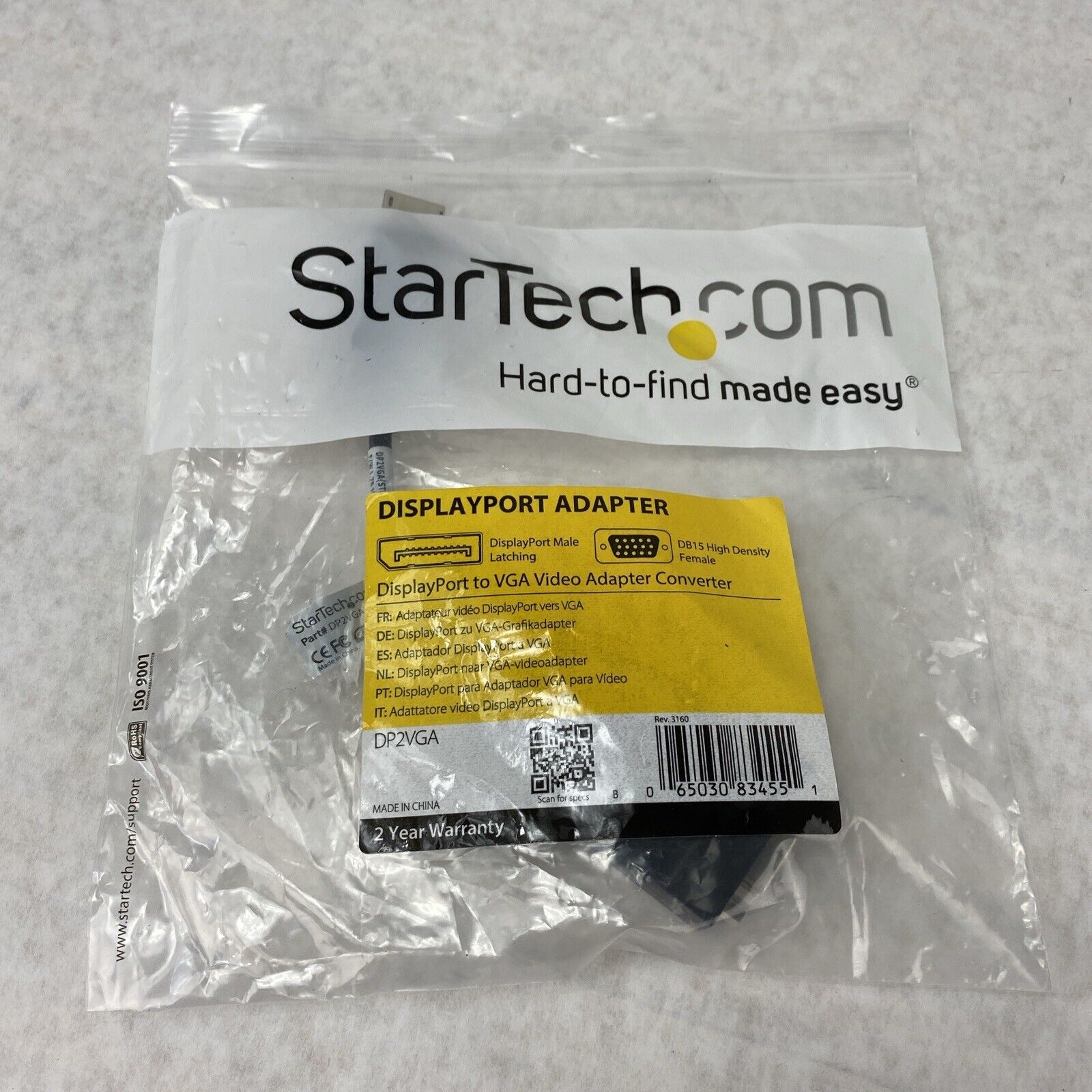 Lot of 2 StarTech DP2VGA DisplayPort to VGA Video Display Adapter Converter