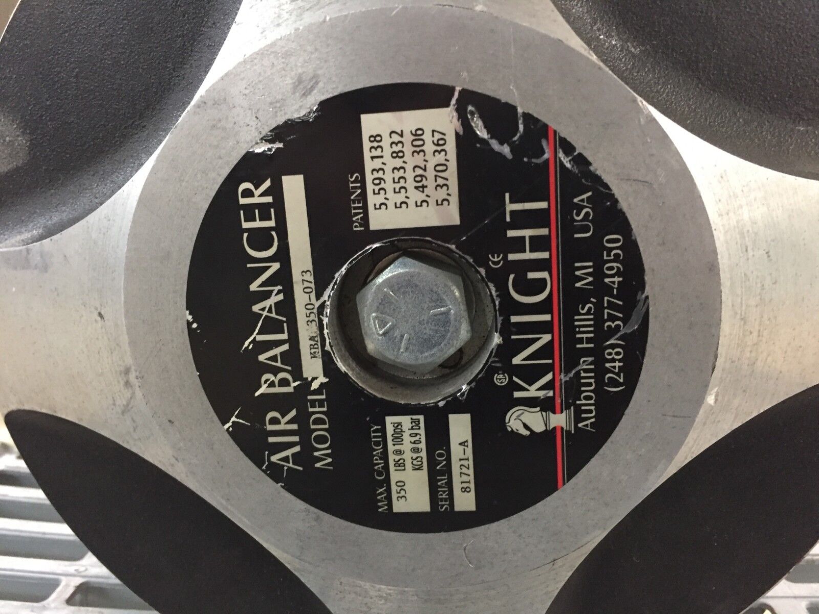Knight Air Balancer KBA150-076 150LB Capacity At 100 PSI (12200), Untested