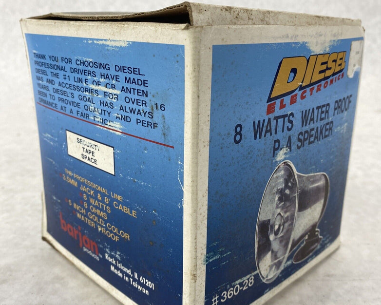 Barjan 360-28 Diesel Electronics 8 Watt Waterproof PA Speaker WORKS