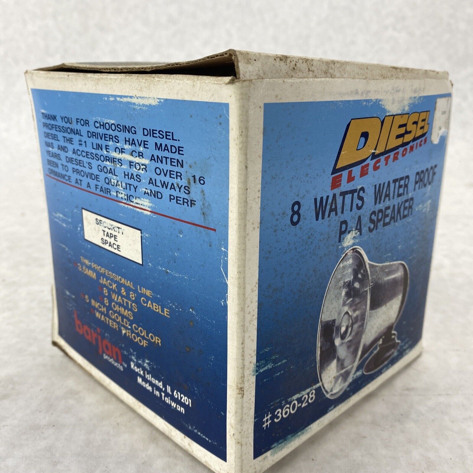 Barjan 360-28 Diesel Electronics 8 Watt Waterproof PA Speaker WORKS