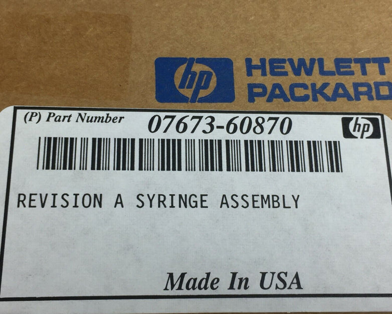 HP Hewlett Packard Syringe Assembly 07673-60870