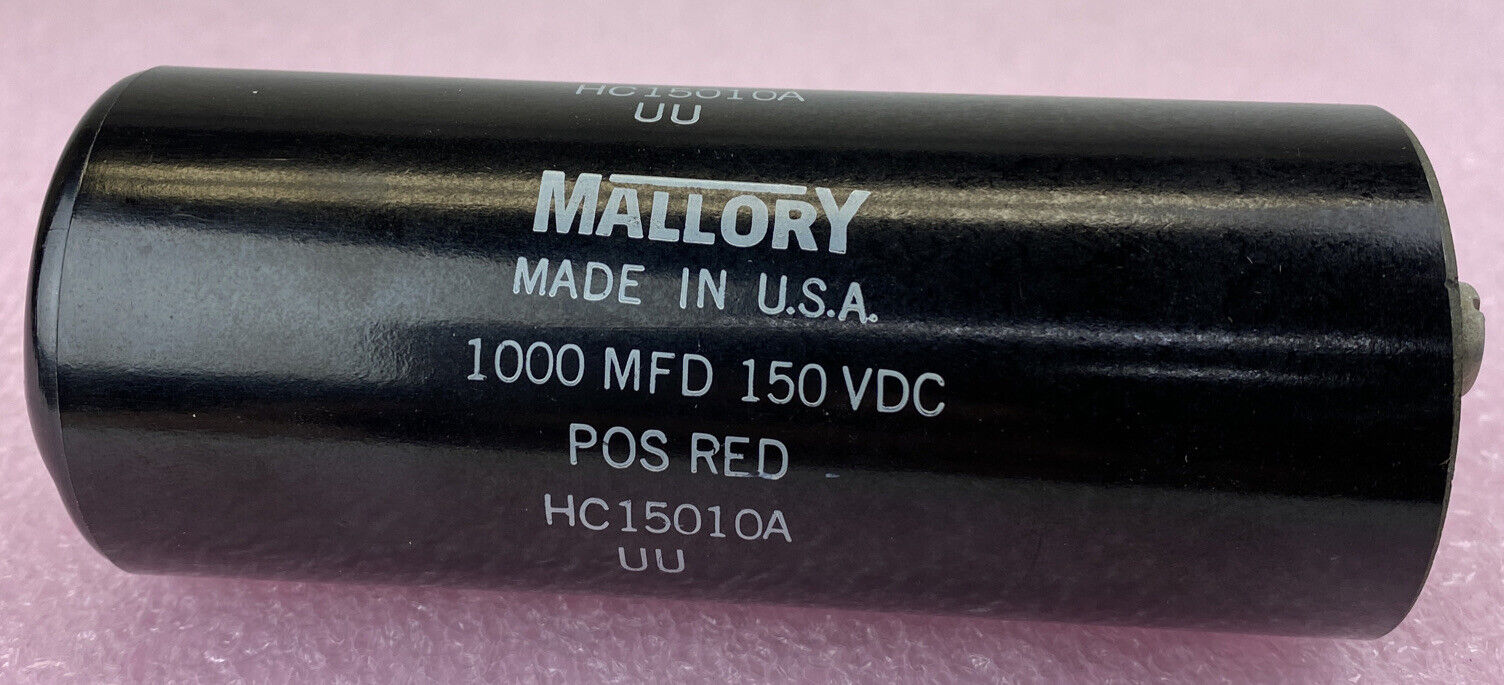 Mallory HC15010A  1000 MFD 150VDC Computer Grade capacitor