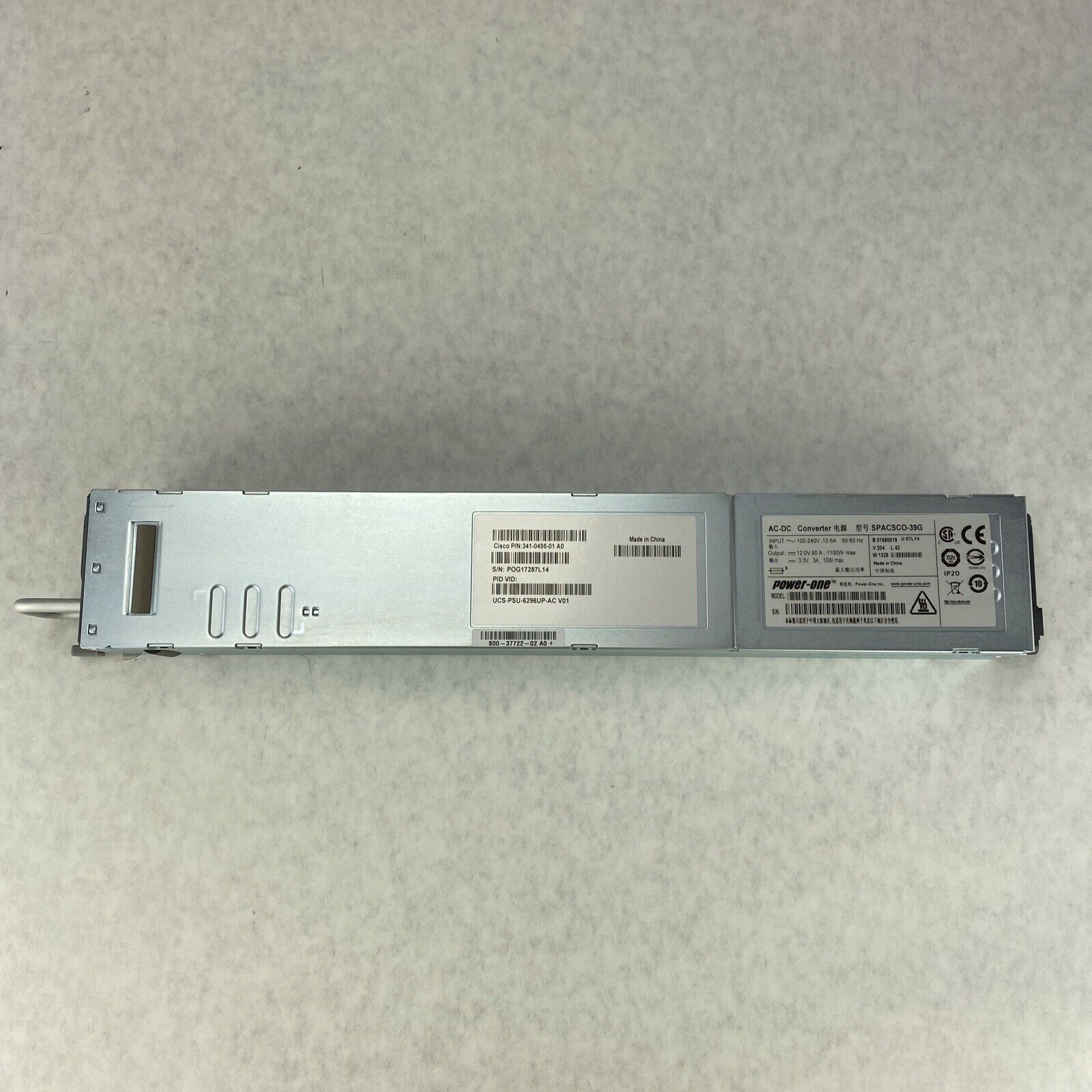 Cisco UCS-PSU-6296UP-AC 1100W Power Supply 341-0495-01