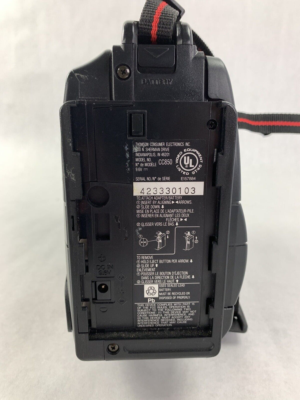 RCA Camcorder VHS CC850 Missing Batt