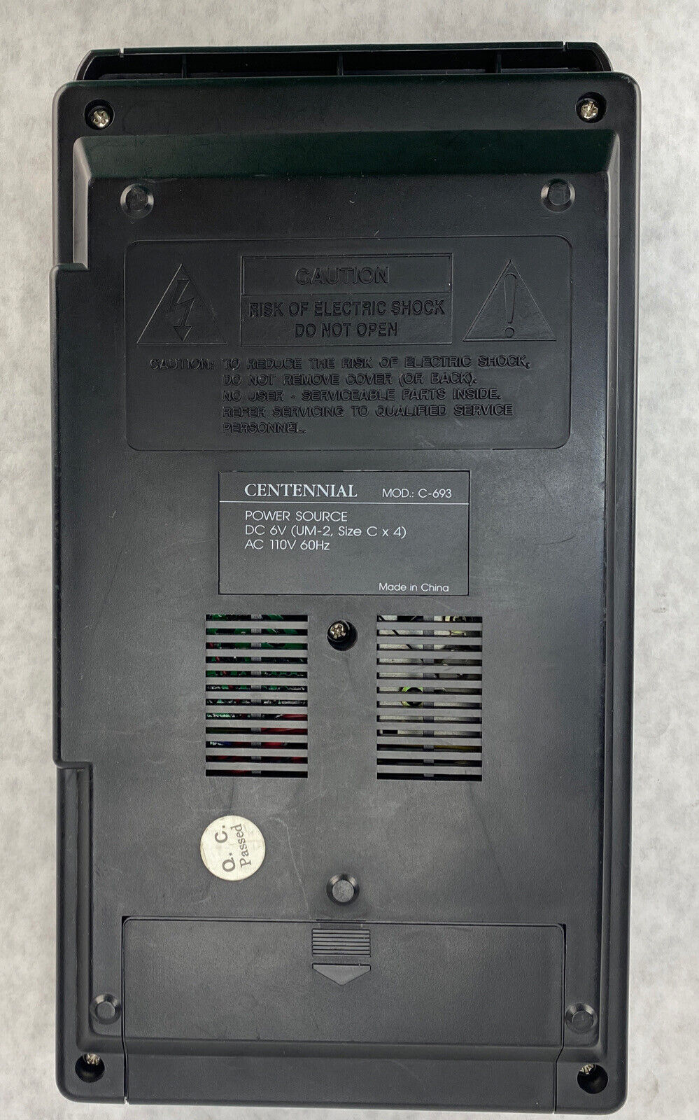 Centennial C-693 Slimline Cassette Tape Recorder NO FAST FORWARD
