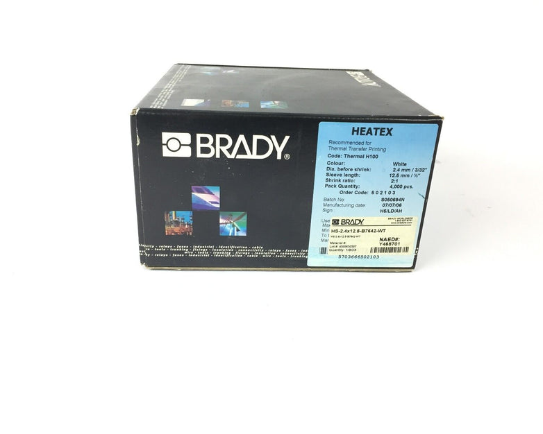 HEATEX Wire Mark 2:1 white  4.8 x 25.0 mm  2,000 Brady HS-4.8X25 Lables