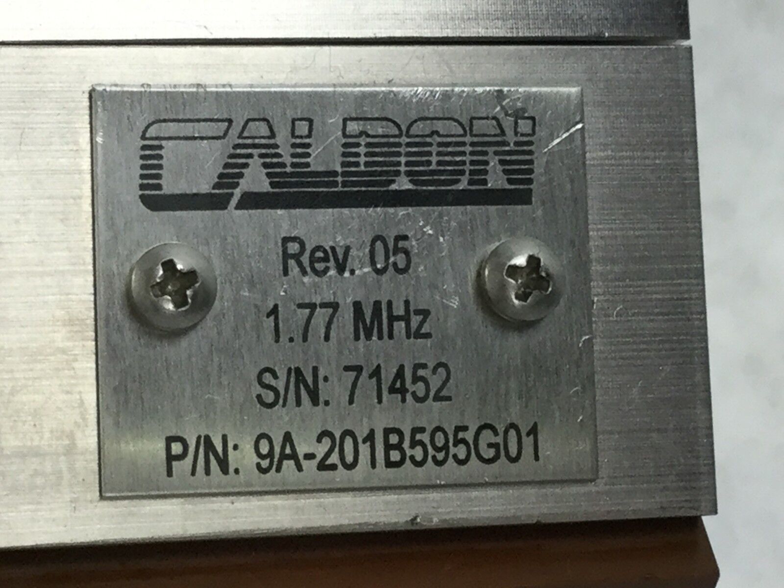 Caldon 9A-201B595G01 1.77 MHz  CW 7967  OW 38  HW .635  Untested
