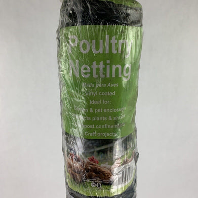Green Vinyl-Coated Poultry Netting 741914 SIM 36" H 25' Roll 1" Mesh VRR31410