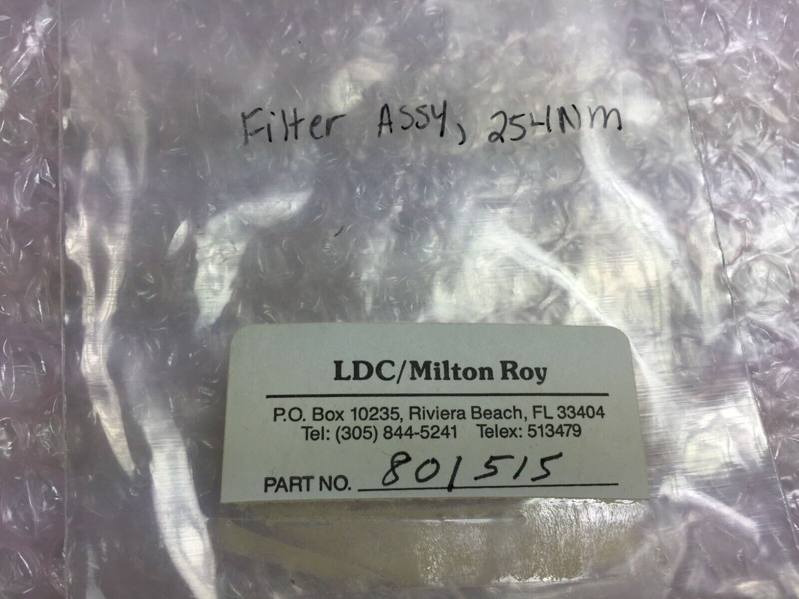 LDC / Milton Roy Part# 801515 Filter Assy 254 NM