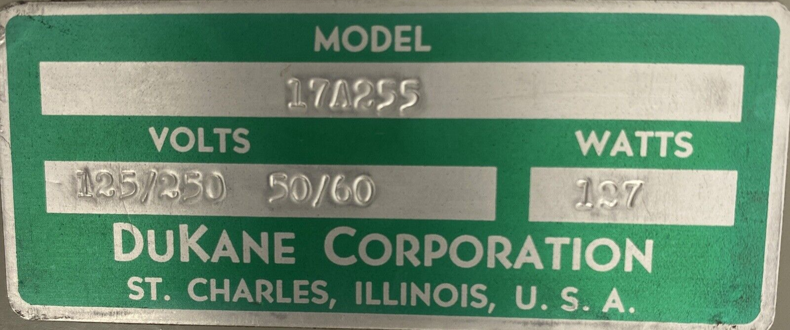 Dukane 17A255 Power Supply 110-971 D.C. Filter 125/250 Volts 127 Watts