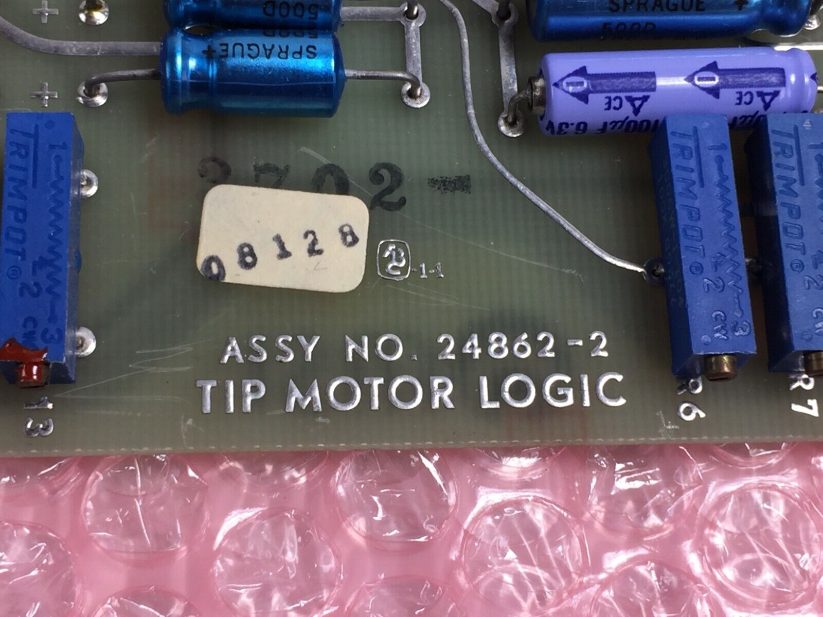 MSI Tip Motor Logic 08128  Assy No 24862-2  Micromedic Card