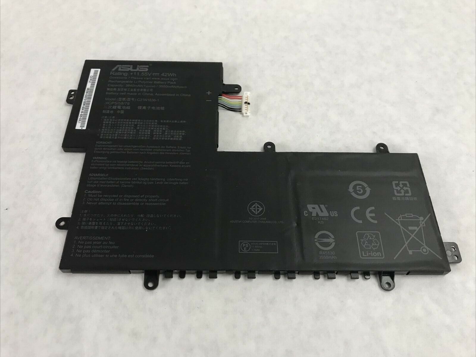 Asus Chromebook Flip Li-Polymer Battery 11.55V 42Wh C31N1836-1