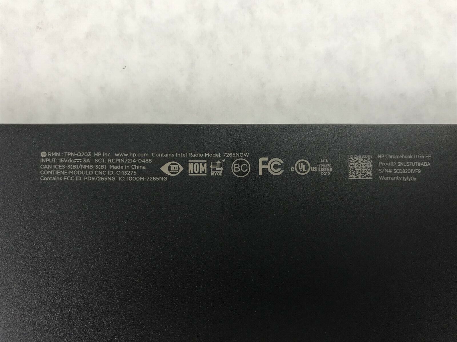 HP 11 Chromebook Gray Bottom Cover L14901-001