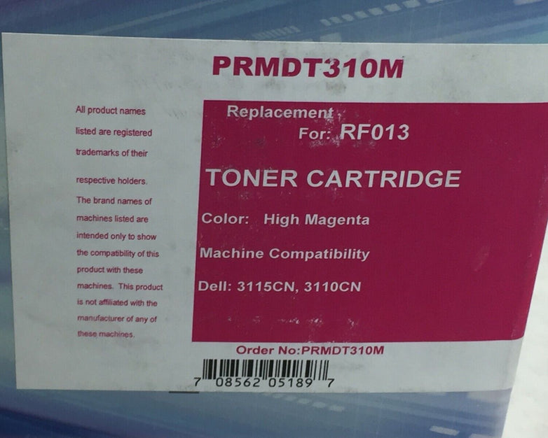 High Magenta Toner Cartridge for Dell Color Laser 3110cn 3115cn RF013