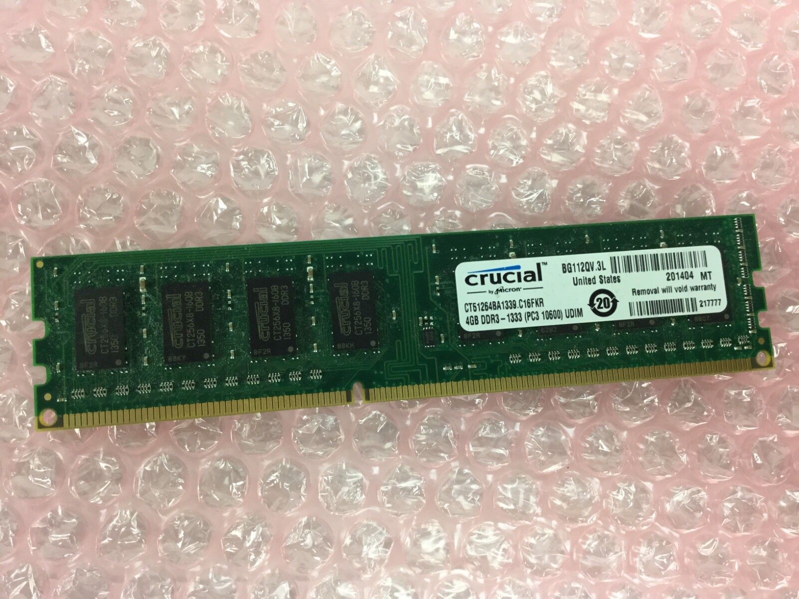 4GB (1x4GB) Crucial DDR3-1333 (CT51264BA1339.C16FKR) Desktop Memory