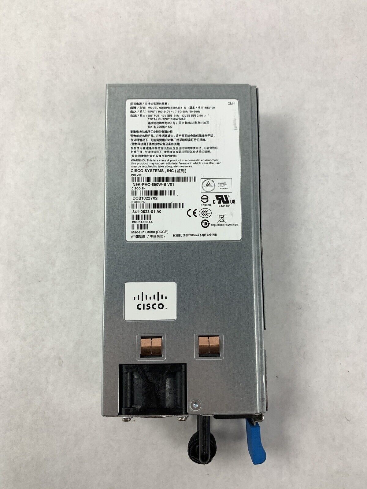 CISCO 341-0623-01 U DPS-650AB-4 UCS 6332-16UP 650W Power Supply