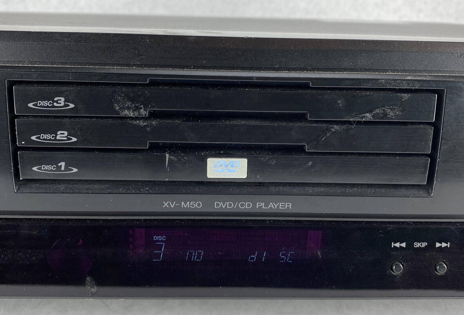 JVC XV-M50BK 3-Disc DVD Player DVD/CD/VCD Player w/Digital Out NO REMOTE