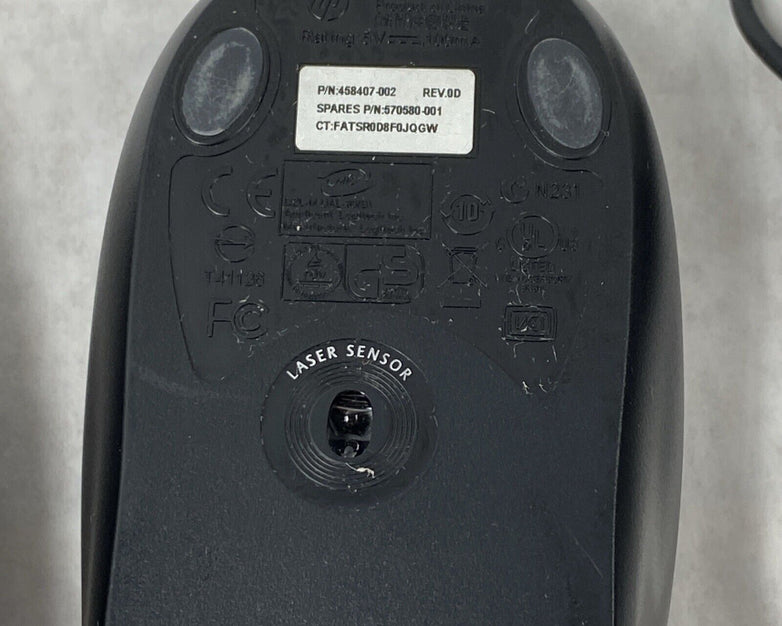 Lot of 2 HP 458407-002 USB 2-Button Optical Laser Sensor Mouse Black M-UAL-96