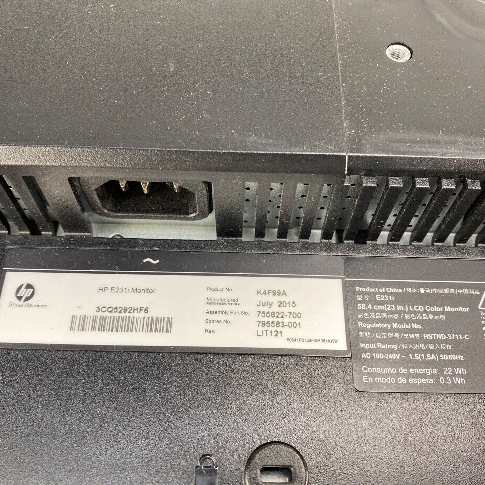 HP K4F99A EliteDisplay E231i 21 inch Monitor 1080p DisplayPort VGA DVI-D Grade B
