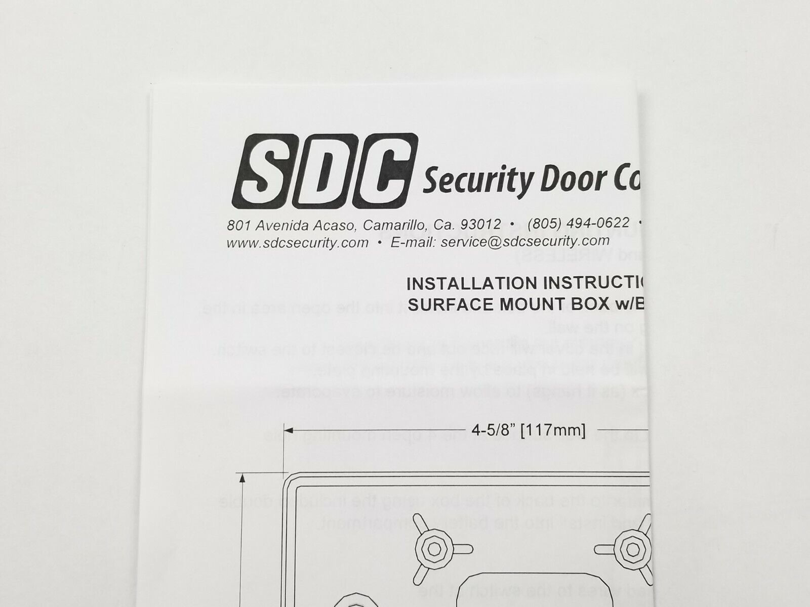 Security Door Controls 480-4SBB Surface Mount Box 4 1/2"x4 1/2"