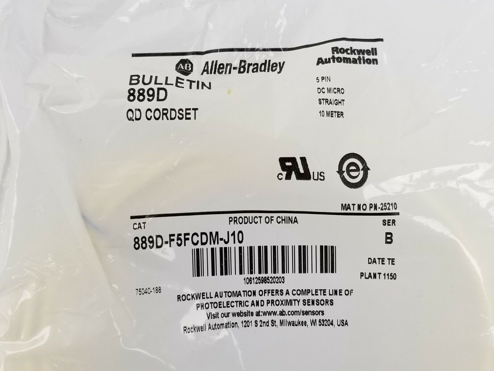 Allen Bradley 889D-F5FCDM-J10 AB 889D DCMICRO