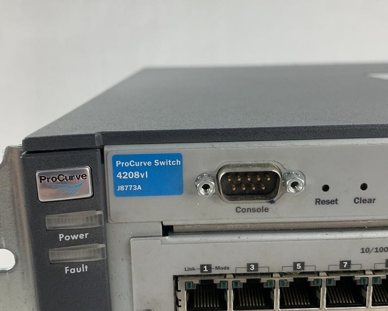 HP ProCurve Network Switch J8773A 4208VL Chassis w/ 6x J8768A and 2x J9033A