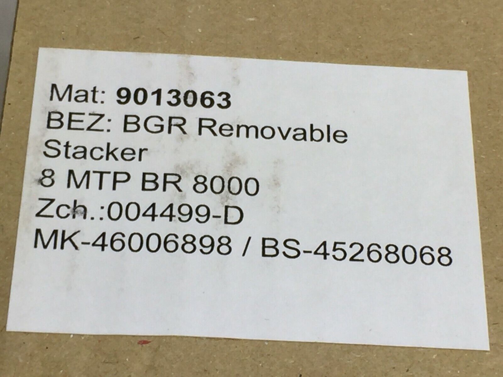 Qiagen Instruments 9013063 BEZ: BGR Removable Stacker  8 MTP BR 8000