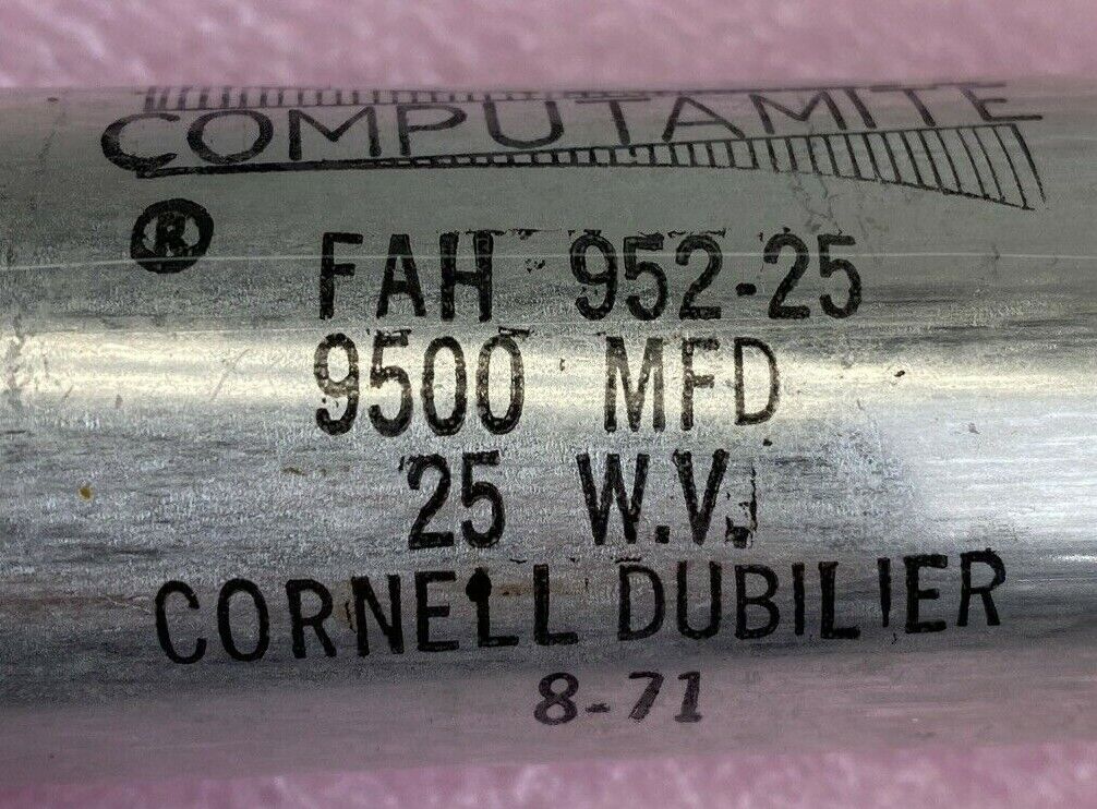 Computamite FAH952-25 9500MFD 25V Aluminum capacitor