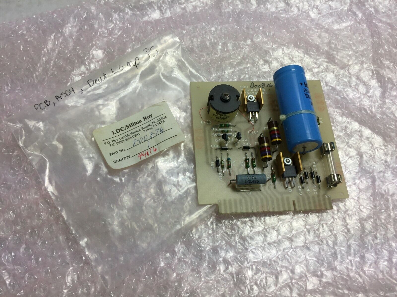 LDC / Milton Roy Part# 800876 PCB Assy Deut Lamp PS