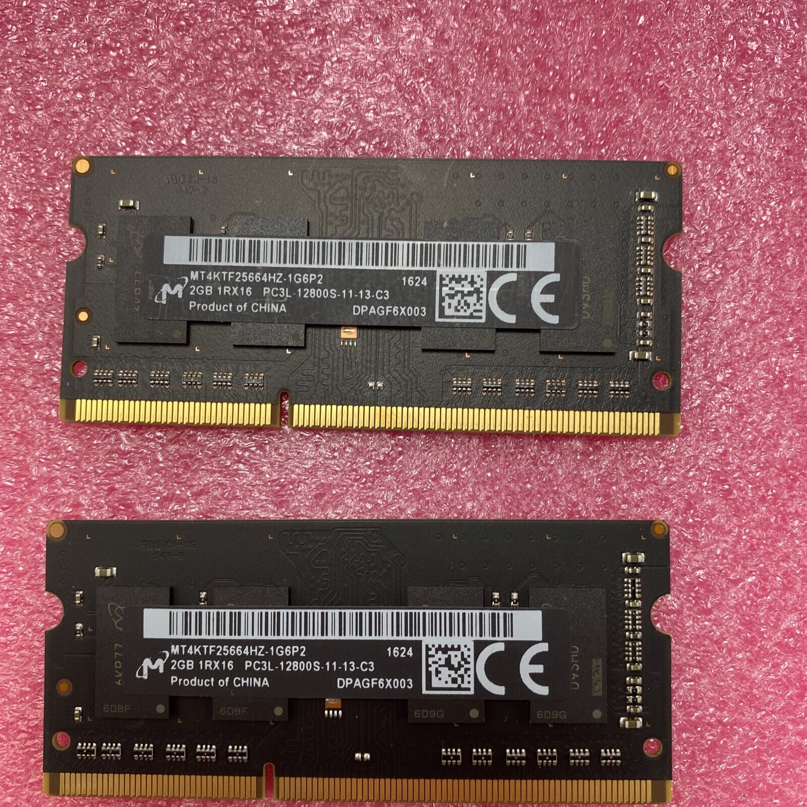 8x 2GB Micron 1RX16 memory PC3L-12800S-11-13-C3 MT4KTF25664HZ-1G6P2
