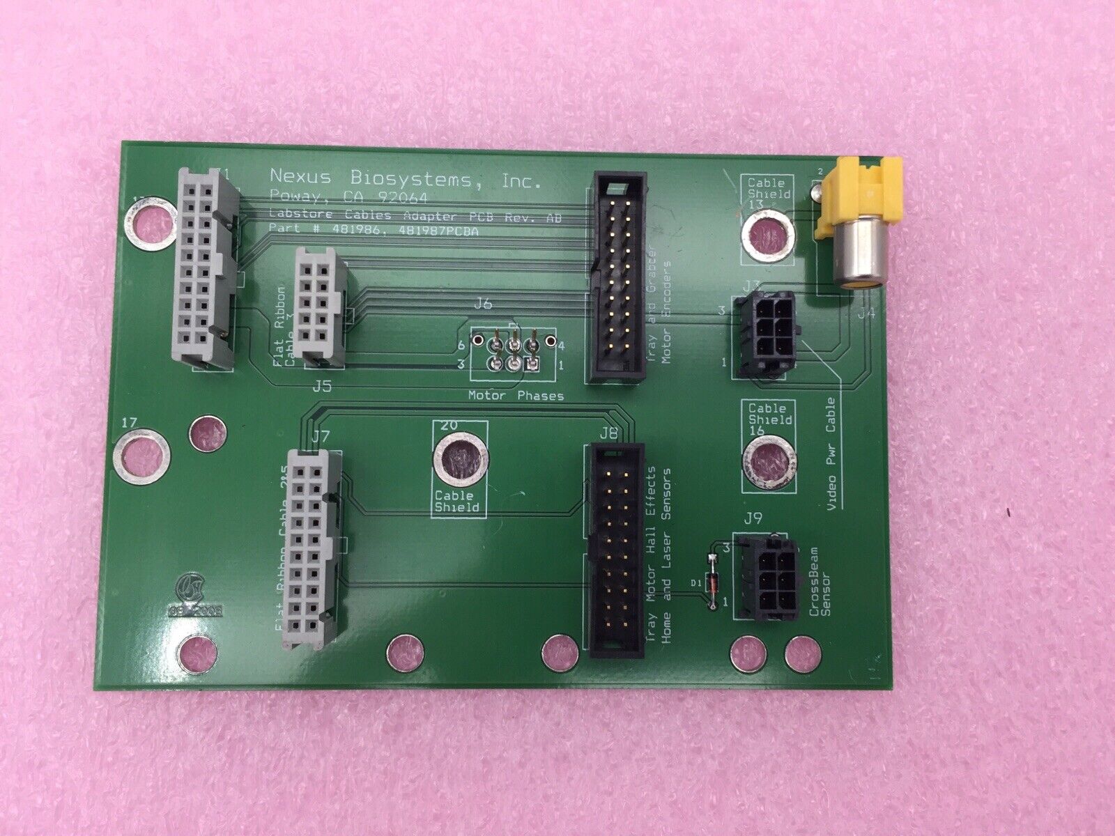 Nexus BioSystems 481986 PCB - Rev. AB - Replacement Part