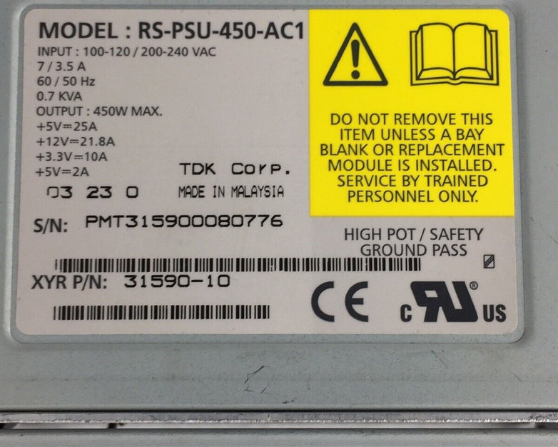 Genuine NetApp Power Supply RS-PSU-450-AC1 450W TDK
