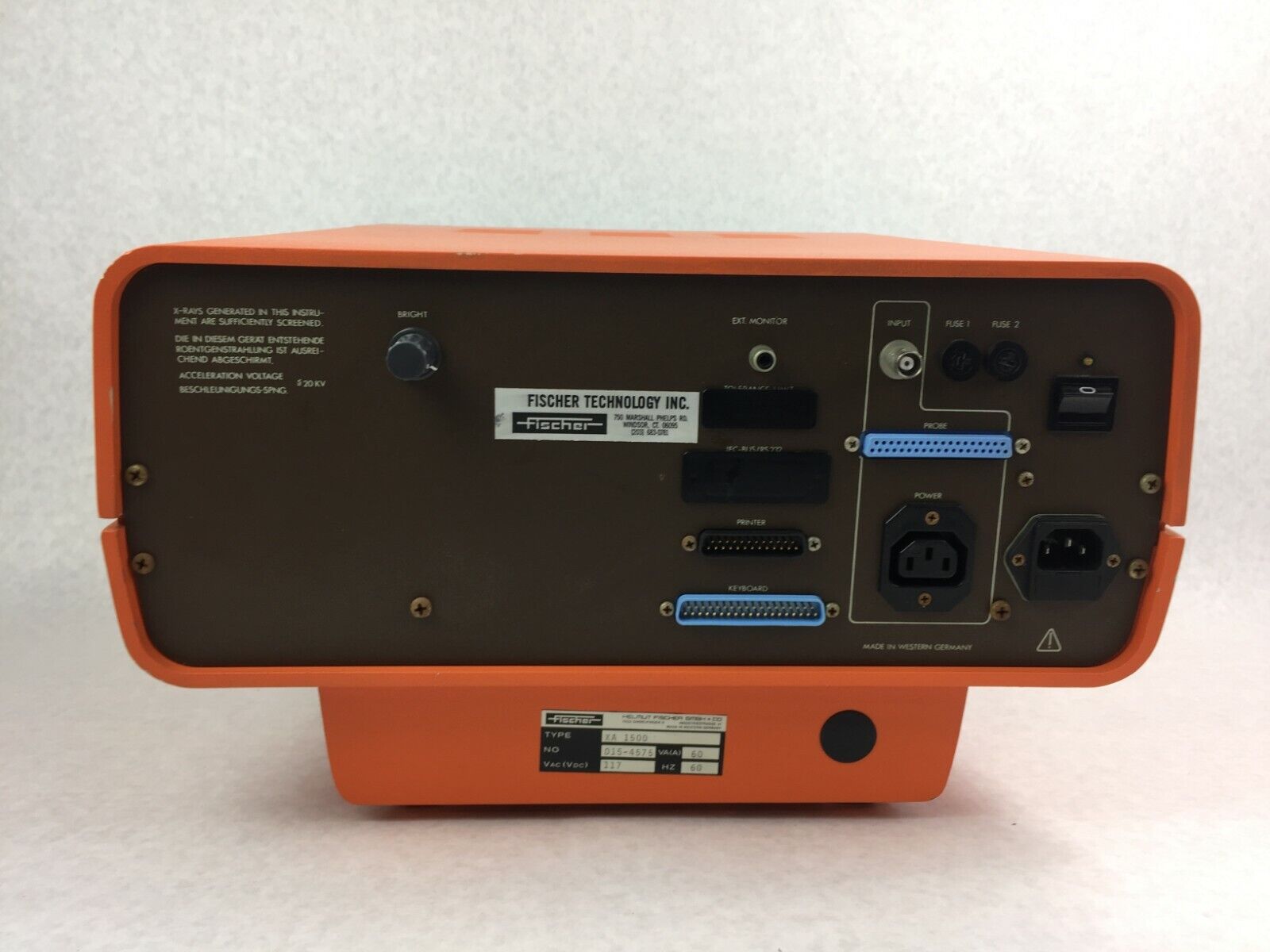 Fischer  XA 1500   Fischerscope X-Ray Coating Thickness Computer   w/ Power Cord